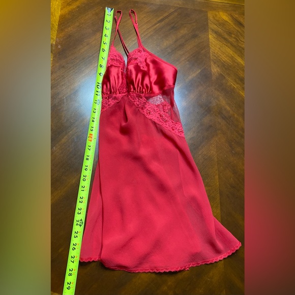 Victorias Secret Red Silk Slip Dress with Sequins  Medium - Picture 6 of 9